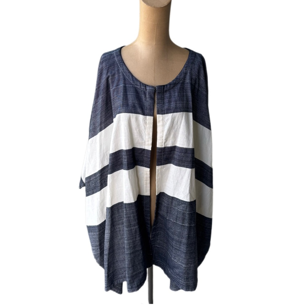 A Piece Apart Poncho Striped Cardigan Women’s One Size 100% Cotton Made in Peru